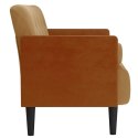 SOFA DWUOSOBOWA Z PODUSZKAMI WAŁKOWYMI BRĄZOWA 110CM AKSAMIT