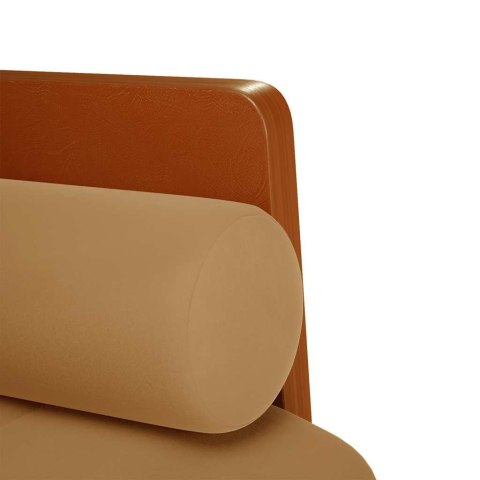 SOFA DWUOSOBOWA Z PODUSZKAMI WAŁKOWYMI BRĄZOWA 110CM AKSAMIT