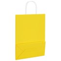 TORBY PAPIEROWE 50 SZT. Z UCHWYTAMI ŻÓŁTE 26X12X35CM