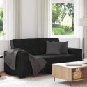 SOFA 2-OSOBOWA CZARNA 140CM TAPICEROWANA AKSAMITEM