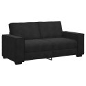 SOFA 2-OSOBOWA CZARNA 140CM TAPICEROWANA AKSAMITEM