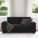 SOFA 2-OSOBOWA CZARNA 140CM TAPICEROWANA AKSAMITEM