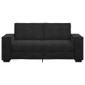 SOFA 2-OSOBOWA CZARNA 140CM TAPICEROWANA AKSAMITEM