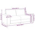 SOFA 2-OSOBOWA CZARNA 140CM TAPICEROWANA AKSAMITEM