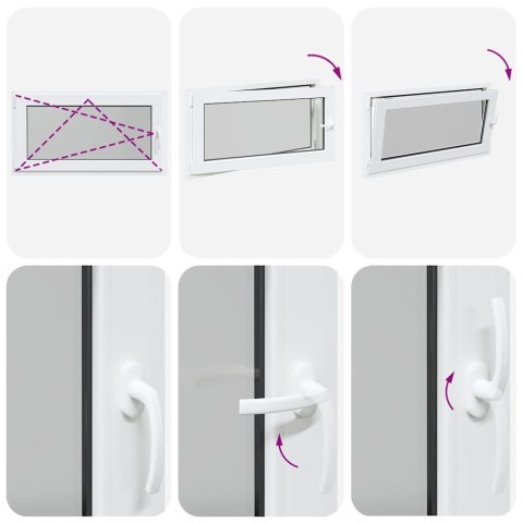 OKNO PIWNICZNE RISOR 110X50CM UCHYLNO-ROZWIERNE DIN LEWE BIAŁE