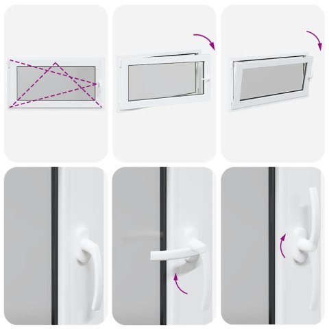 OKNO PIWNICZNE RISOR 110X60CM UCHYLNO-ROZWIERNE DIN LEWE BIAŁE