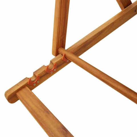 SKŁADANY FOTEL PLAŻOWY Z PODŁOKIETNIKAMI AKACJOWE I TEKSTYLNE