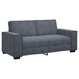SOFA 2-OSOBOWA CIEMNOSZARY 140CM TAPICEROWANA AKSAMITEM