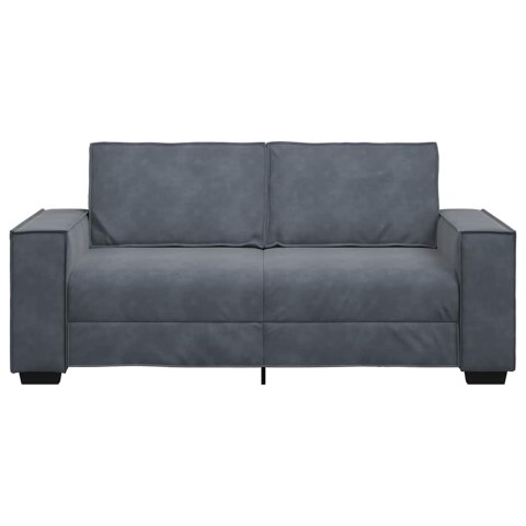 SOFA 2-OSOBOWA CIEMNOSZARY 140CM TAPICEROWANA AKSAMITEM