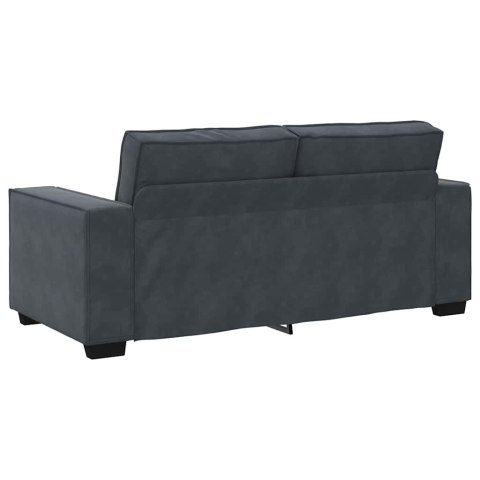 SOFA 2-OSOBOWA CIEMNOSZARY 140CM TAPICEROWANA AKSAMITEM