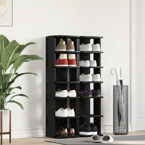 SZAFKI NA BUTY 2 SZT. CZARNY DĄB 25X27X102CM