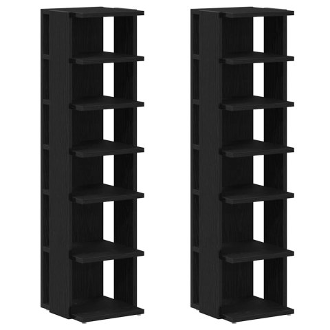 SZAFKI NA BUTY 2 SZT. CZARNY DĄB 25X27X102CM