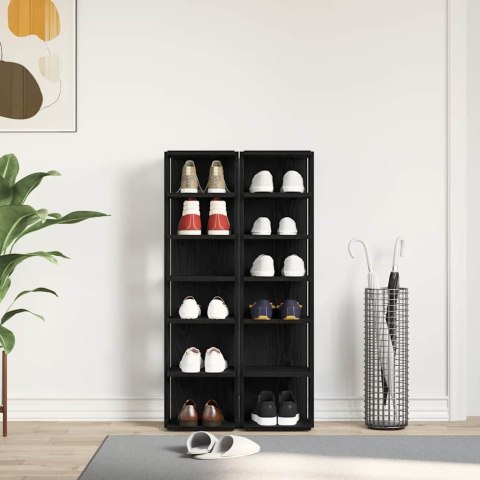 SZAFKI NA BUTY 2 SZT. CZARNY DĄB 25X27X102CM