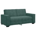 SOFA 2-OSOBOWA CIEMNOZIELONA 140CM TAPICEROWANA AKSAMITEM