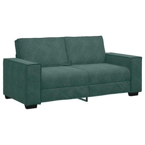 SOFA 2-OSOBOWA CIEMNOZIELONA 140CM TAPICEROWANA AKSAMITEM