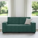 SOFA 2-OSOBOWA CIEMNOZIELONA 140CM TAPICEROWANA AKSAMITEM