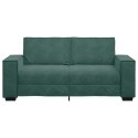 SOFA 2-OSOBOWA CIEMNOZIELONA 140CM TAPICEROWANA AKSAMITEM