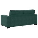SOFA 2-OSOBOWA CIEMNOZIELONA 140CM TAPICEROWANA AKSAMITEM
