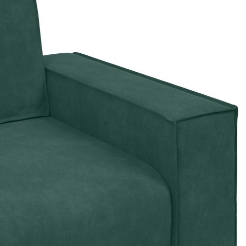 SOFA 2-OSOBOWA CIEMNOZIELONA 140CM TAPICEROWANA AKSAMITEM