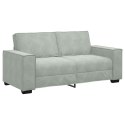 SOFA 2-OSOBOWA JASNOSZARA 140CM TAPICEROWANA AKSAMITEM