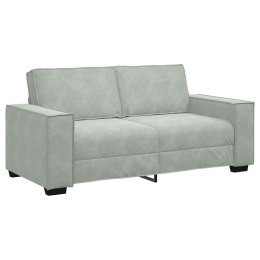 SOFA 2-OSOBOWA JASNOSZARA 140CM TAPICEROWANA AKSAMITEM
