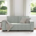 SOFA 2-OSOBOWA JASNOSZARA 140CM TAPICEROWANA AKSAMITEM