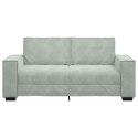 SOFA 2-OSOBOWA JASNOSZARA 140CM TAPICEROWANA AKSAMITEM
