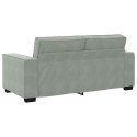 SOFA 2-OSOBOWA JASNOSZARA 140CM TAPICEROWANA AKSAMITEM