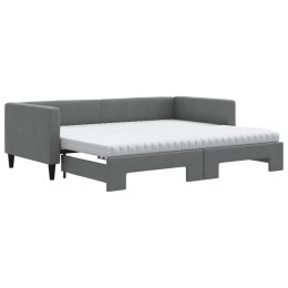 VidaXL Sofa rozsuwana z materacami, ciemnoszara, 90x190 cm, tkanina