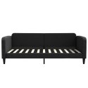 VidaXL Sofa rozsuwana z szufladami, czarna, 100x200 cm, tkanina