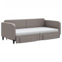 VidaXL Sofa rozsuwana z szufladami, taupe, 90x200 cm, tkanina