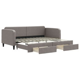 VidaXL Sofa rozsuwana z szufladami, taupe, 90x200 cm, tkanina