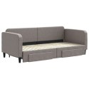 VidaXL Sofa rozsuwana z szufladami, taupe, 90x200 cm, tkanina