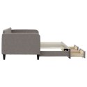 VidaXL Sofa rozsuwana z szufladami, taupe, 90x200 cm, tkanina