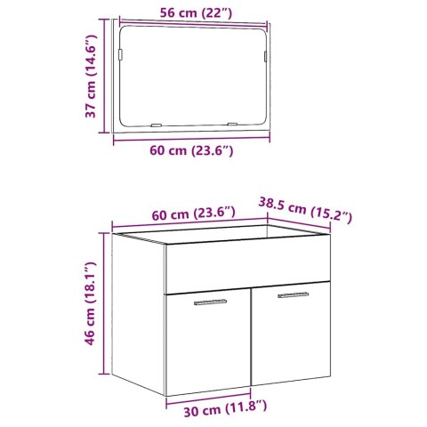 2-CZ ZESTAW MEBLI ŁAZIENKOWYCH CZARNY DĄB