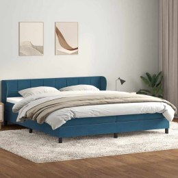 VidaXL Łóżko typu Box Spring z materacami Ciemnoniebieski 180x220 cm