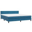 VidaXL Łóżko typu Box Spring z materacem Ciemnoniebieski 180x220 cm