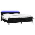 VidaXL Łóżko typu Box Spring z materacem Czarny 180x220 cm Aksamit