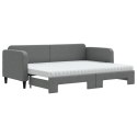 VidaXL Sofa rozsuwana z materacami, ciemnoszara, 80x200 cm, tkanina