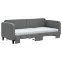 VidaXL Sofa rozsuwana z materacami, ciemnoszara, 80x200 cm, tkanina