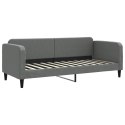 VidaXL Sofa rozsuwana z materacami, ciemnoszara, 80x200 cm, tkanina