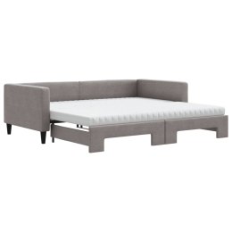 VidaXL Sofa rozsuwana z materacami, kolor taupe, 100x200 cm, tkanina