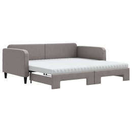 VidaXL Sofa rozsuwana z materacami, kolor taupe, 100x200 cm, tkanina