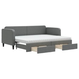 VidaXL Sofa rozsuwana z szufladami, ciemnoszara, 80x200 cm, tkanina