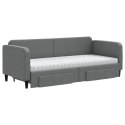 VidaXL Sofa rozsuwana z szufladami, ciemnoszara, 80x200 cm, tkanina