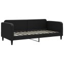 VidaXL Sofa rozsuwana z szufladami, czarna, 90x200 cm, tkanina