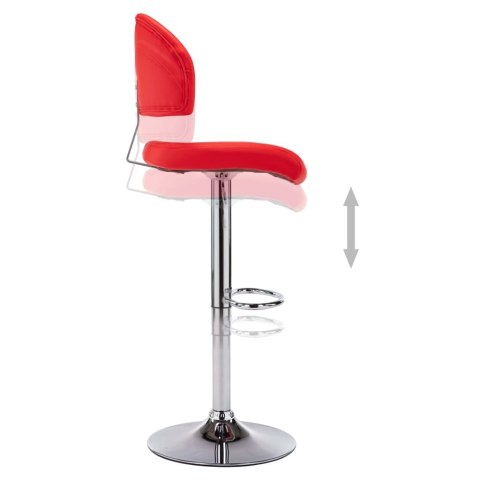 STOŁKI BAROWE 2 SZT. CZERWONE SZTUCZNA SKÓRA