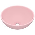 OKRĄGŁA UMYWALKA ŁAZIENKOWA MATOWY RÓŻ 32,5X14CM CERAMIKA