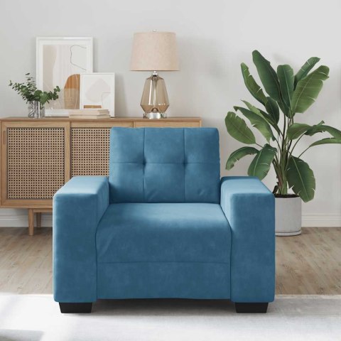 SOFA FOTEL NIEBIESKI 59CM AKSAMIT