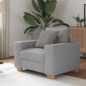 SOFA FOTEL SZARY CHMUROWY 59CM OBITY TKANINĄ